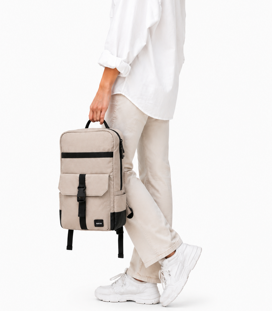 Mochila Dublin Beige para Notebook 16 Pulgadas | Cierre Antirrobo